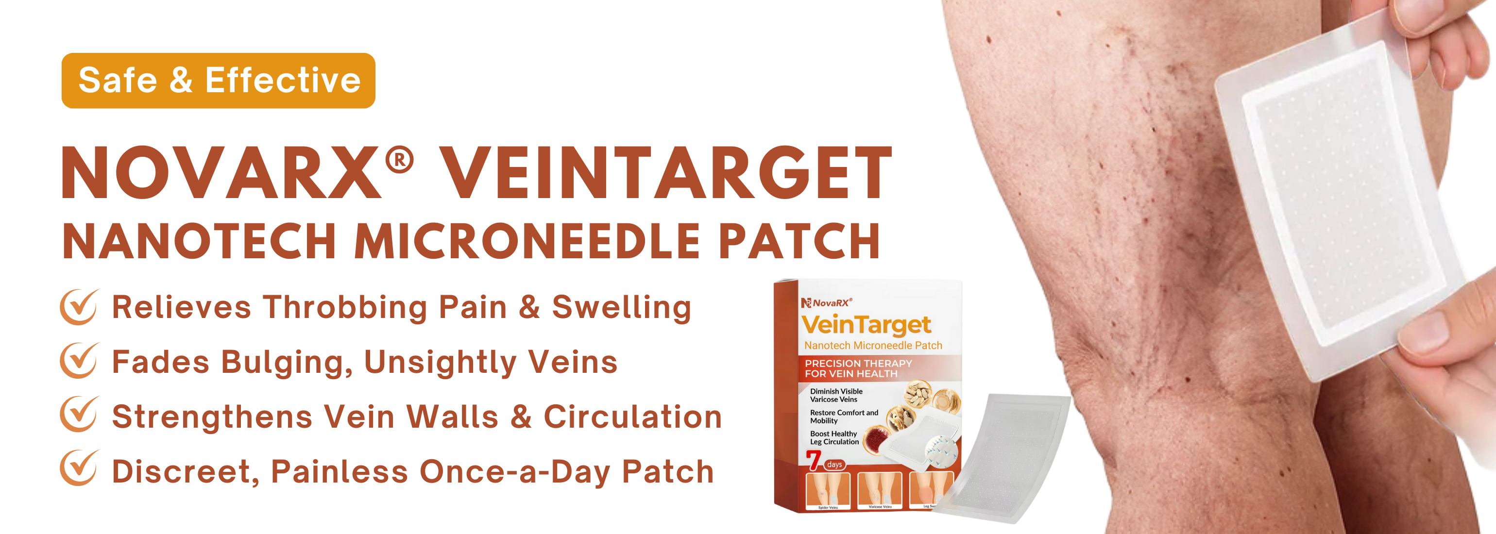 NovaRX® VeinTarget Nanotech Microneedle Patch 18 NovaRX® VeinTarget Nanotech Microneedle Patch